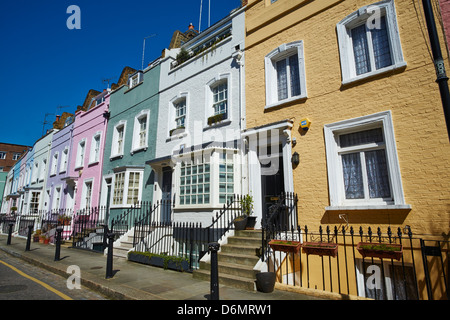 Stadt-Reihenhäuser Bywater Street Chelsea London UK Stockfoto