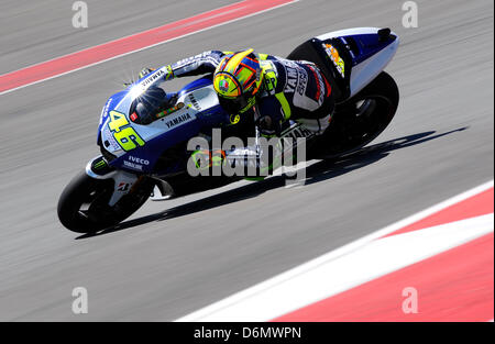 Austin, Texas, USA. 20. April 2013. VALENTINO ROSSI während am Samstag die Qualifikation für das Red Bull Moto GP auf dem Circuit Of The Americas im 19. April 2013. Austin, Texas, USA. (Bild Kredit: Kredit: Ralph Lauer/ZUMAPRESS.com/Alamy Live-Nachrichten) Stockfoto