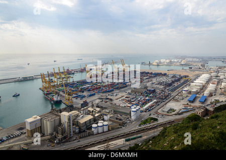 Barcelona Hafen (erhöhte Ansicht) Stockfoto