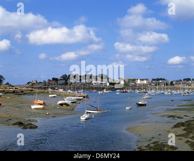 Tréguier Fluss, Tréguier, Departement Côtes-d ' Armor, Bretagne, Frankreich Stockfoto