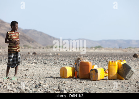 Guyan, Äthiopien, Wasserverteilung im Dorf Guyan von Islamic Relief Stockfoto