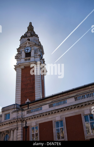 Lambeth Uhrturm des Rathauses in Brixton - London-UK Stockfoto