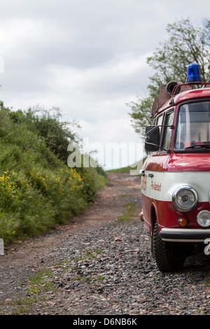 Pfeiffhausen, Deutschland, Detail-Aufnahme eines Jahrgangs Feuerlöschfahrzeuge Stockfoto