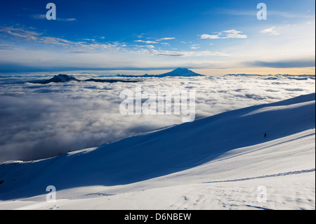 Blick vom Vulkan Cotopaxi (5897m), höchsten aktiven Vulkan der Welt, Ecuador, Südamerika Stockfoto