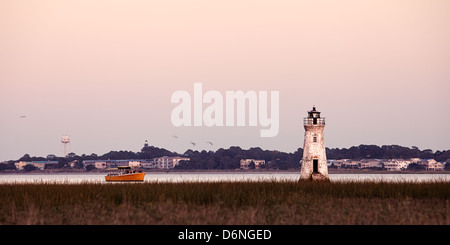 Alter Leuchtturm auf Cockspur Island, Georgia, USA Stockfoto