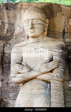 stehenden Buddha, Gal Vihara, Polonnaruwa (UNESCO-Weltkulturerbe), North Central Province, Sri Lanka Stockfoto