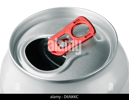 Nahaufnahme von offenen Aluminium Soda können Stockfoto