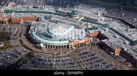 Luftaufnahme des das Trafford Centre Shopping Mall, Trafford Park, Manchester Stockfoto