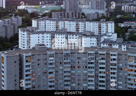 Berlin, Deutschland, Gropius Umfrage der Stadt in der Abenddämmerung Stockfoto