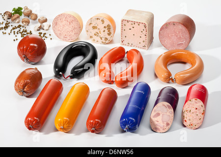 Riedlingen, Deutschland, gekochte Wurst mix Stockfoto