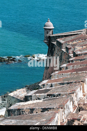 Castillo San Felipe del Morro bekannt als Fort San Felipe del Morro, Morro Castle aus dem 16. Jahrhundert Zitadelle San Juan Puerto Rico, Stockfoto