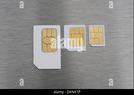 Hamburg, Deutschland, Standard, Mico und Nano-SIM-Karte Stockfoto