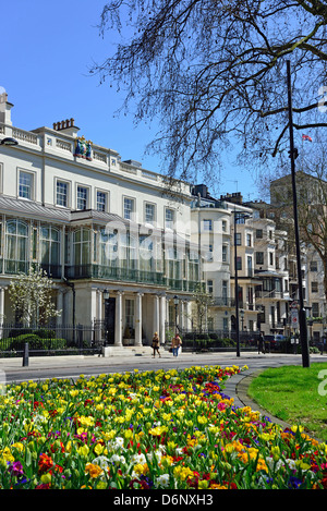 Zeitraum Immobilien Fassaden, Park Lane, Mayfair, City of Westminster, London, England, Vereinigtes Königreich Stockfoto