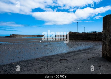 Ein Blick auf Donaghadee und den Leuchtturm bei Ebbe Stockfoto