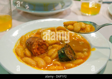 Fabada Asturiana, Nahaufnahme. Asturien, Spanien. Stockfoto