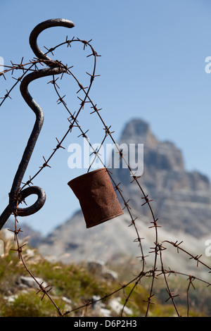 Monte Piana open-air ersten Weltkrieg Museum, Tre Cime di Lavaredo, Belluno, Bozen, Dolomiten, Italien, Europa Stockfoto