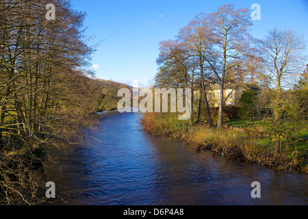 Derwent River in der Nähe von Hathersage, Peak District National Park, Derbyshire, England, Vereinigtes Königreich, Europa Stockfoto