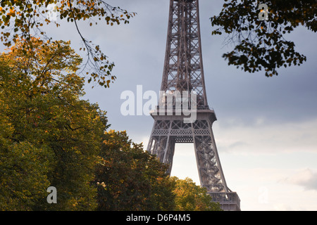 Der Eiffelturm vom Champ de Mars, Paris, Frankreich, Europa Stockfoto