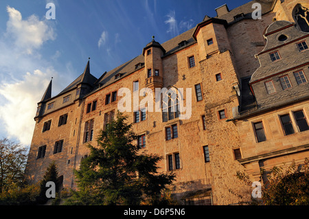 Landgraf Schloss, Universität kulturhistorische Museum, im Abendlicht, Marburg, Hessen, Deutschland, Europa Stockfoto