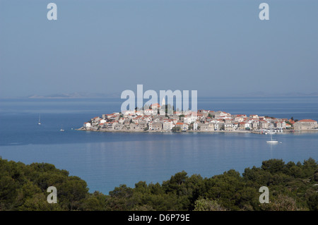 Kroatien, Primosten, Stadt, Suche, friedliche, harmonische, Fernsehreihe, Primosten, Stadt, Aussichtspunkt Friedlich, Harmonisch, Stockfoto