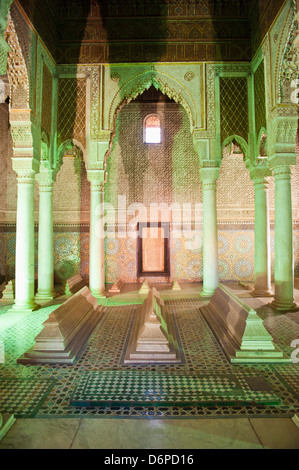 Innenraum der Saadien Gräber, Marrakesch, Marokko, Nordafrika, Afrika Stockfoto