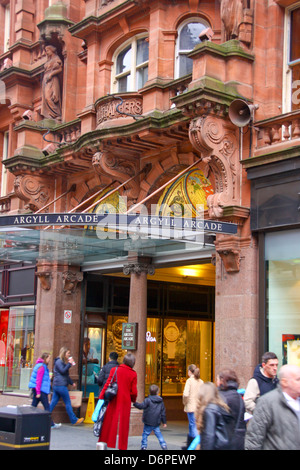 Eingang zum Argyll Arcade-Glasgow Stockfoto