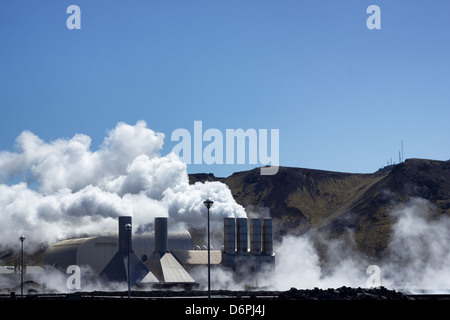 Svartsengi Geothermie-Kraftwerk in Island. Stockfoto