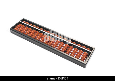 Einen Abakus auf dem weißen Hintergrund isoliert. Stockfoto