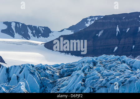 Kalbende Gletscher, Hornsund, Spitzbergen, Svalbard-Archipel, Norwegen, Skandinavien, Europa Stockfoto