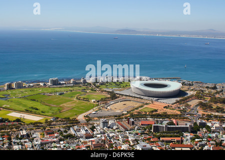 Blick auf Mouille Point mit dem Kapstadt-Stadion vom Signal Hill Stockfoto