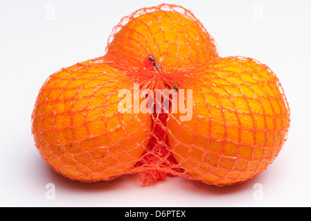 Beutel mit Orangen Stockfoto