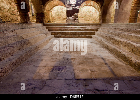 Römische Thermen in Caldes de Montbui, Barcelona, Spanien Stockfoto