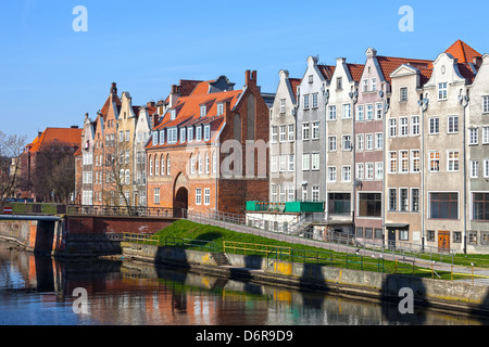 Bürgerhäuser auf Altstadt in Danzig, Polen. Stockfoto