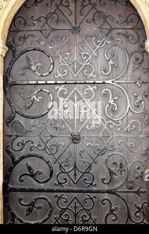 Die Tür der Ritter Templer 1185 Gothic Runde Kirche Temple Church in London Stockfoto