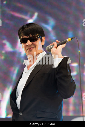 Poznan, Polen, Texter und Sänger Maciej Malenczuk Stockfoto