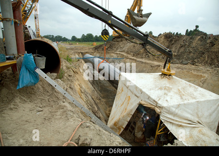 Hamersen, Deutschland, Bau der North European Gas Pipeline (NEL) Stockfoto