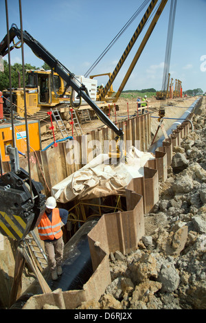 Hamersen, Deutschland, Bau der North European Gas Pipeline (NEL) Stockfoto