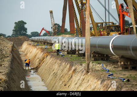 Hamersen, Deutschland, Bau der North European Gas Pipeline (NEL) Stockfoto