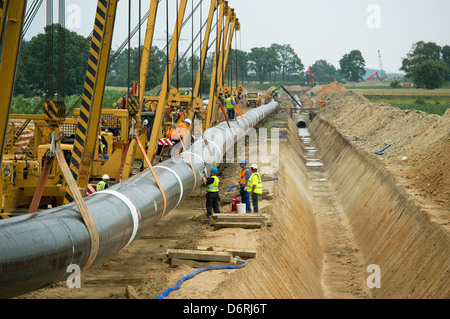 Hamersen, Deutschland, Bau der North European Gas Pipeline (NEL) Stockfoto