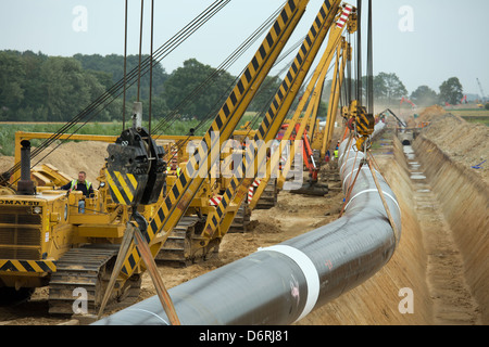 Hamersen, Deutschland, Bau der North European Gas Pipeline (NEL) Stockfoto