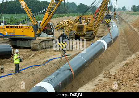 Hamersen, Deutschland, Bau der North European Gas Pipeline (NEL) Stockfoto