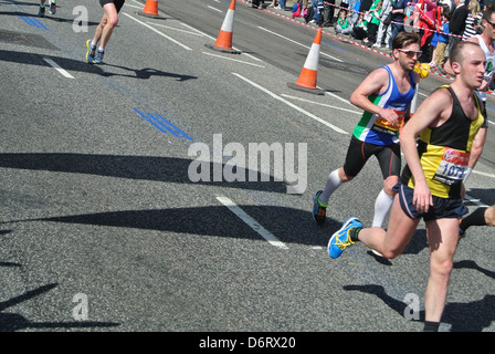 London-Marathon Läufer, blaue Flecken Stockfoto