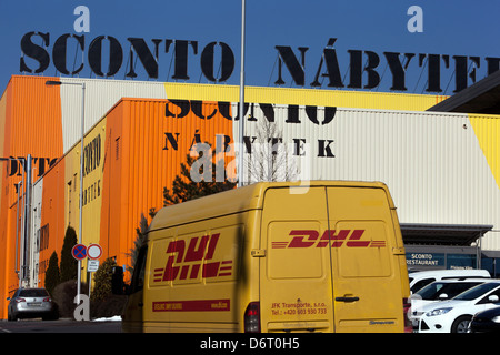 SCONTO Nabytek Logo Supermarkt Zeichen Prag Tschechische Republik Stockfoto