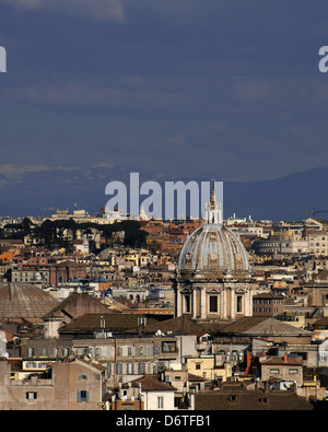 Italien. Rom. Panorama der Stadt von Giuseppe Garibaldi-Platz. Stockfoto