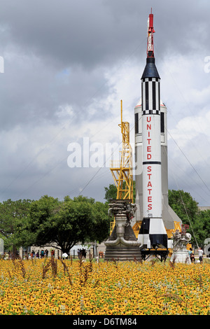 USA, Texas, Houston, Wildblumen in Rocket Park, Raumfahrtzentrum Stockfoto