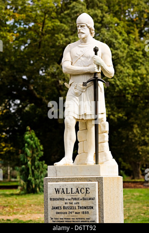 Ballarat, Australien / William Wallace Skulptur in Ballarat Botanical Gardens. Stockfoto