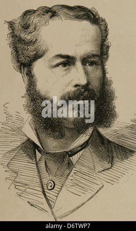 Charles Auguste Heriot (1825-1879). Französischer Unternehmer. Gravur. Stockfoto