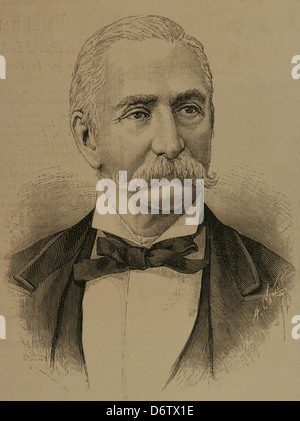 Francisco J. Hernandez y Martinez (1816-1885). Arzt Puerto Rico. Kupferstich von A. Carretero. Stockfoto