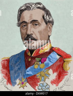 Charles Cousin-Montauban (1796-1878). Französischer General und Staatsmann. Kupferstich von Robertsen. Farbige. Stockfoto