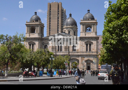 Metropolitan Catedral De La Paz, Plaza Murillo, La Paz, Bolivien Stockfoto